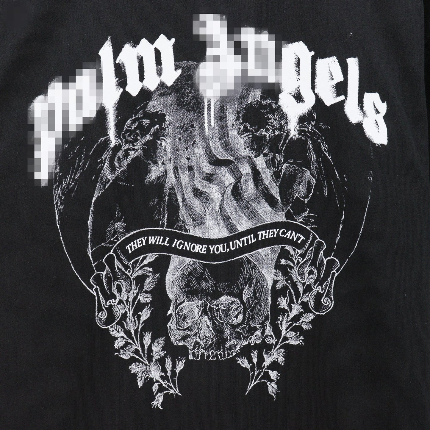 Palm Angels T Shirts Smoke Skull Angel Print Short Sleeve T-Shirt