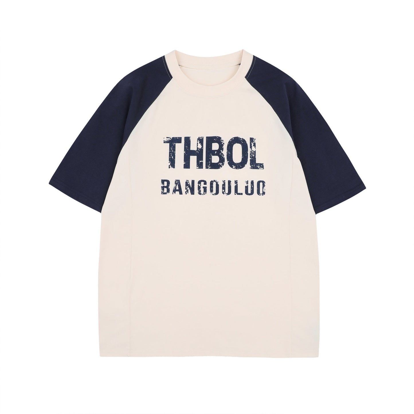 Unisex T-shirts Summer Men's and Women's Splicing Letter Pattern Short Sleeve T-Shirts