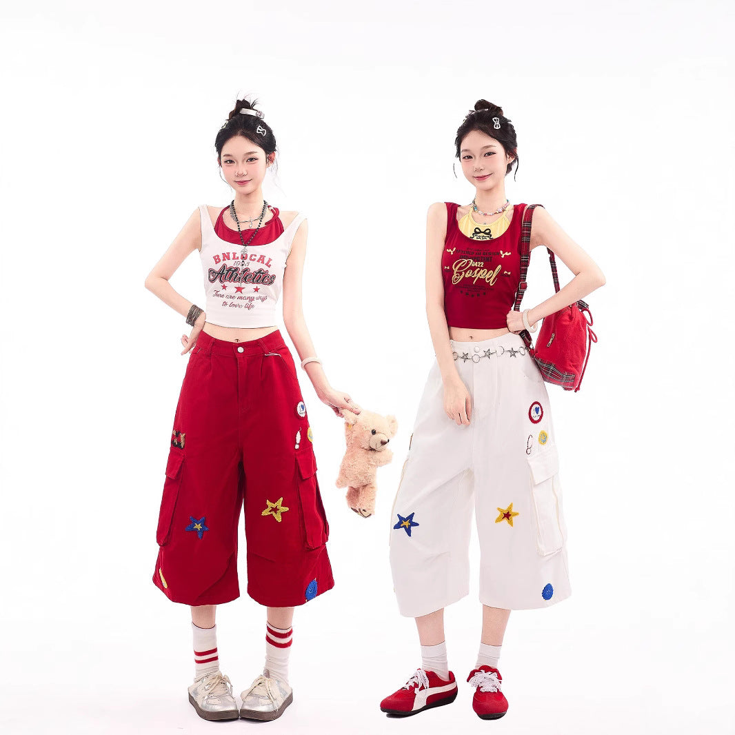 Women jeans summer loose cropped pants