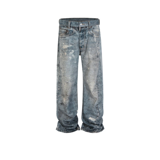 MIJKO Men's Vintage Pants MIJKO Men's Women's High Street Straight Pants Jeans