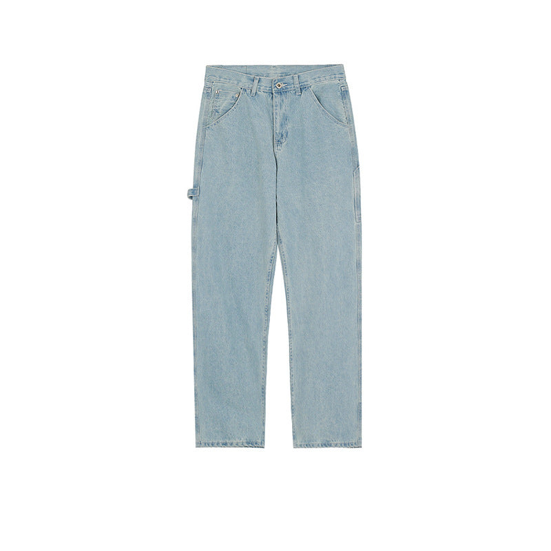 MIJKO Men's Vintage Pants MIJKO Men's Straight Pants High Street Washed Jeans