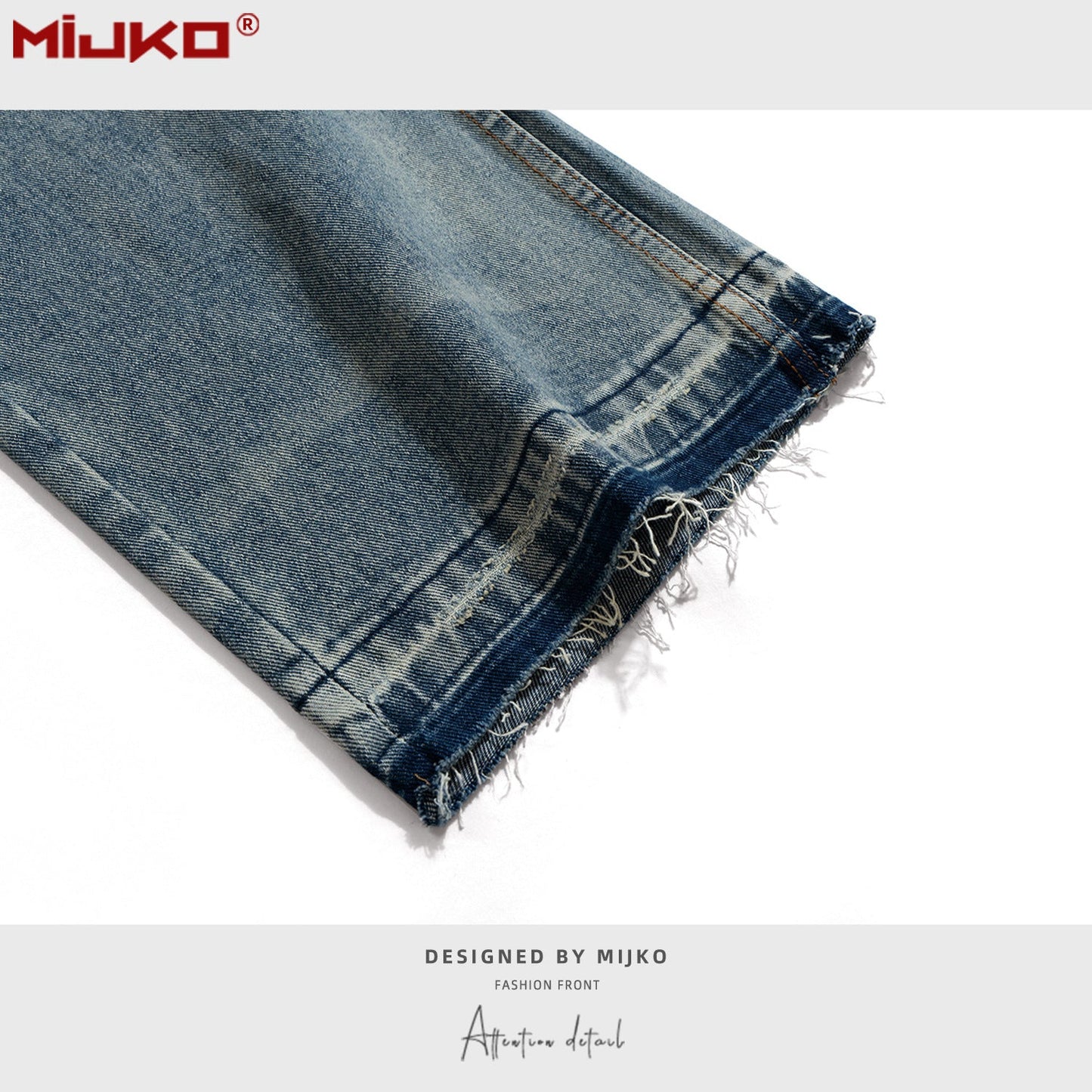 MIJKO Mens Vintage Pants Graffiti Jeans