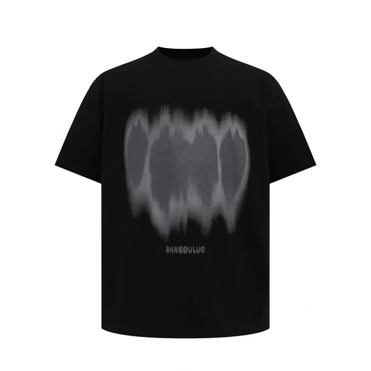 Unisex T-shirts Summer Men's and Women's Simple Shadow Pattern Short Sleeve T-Shirt