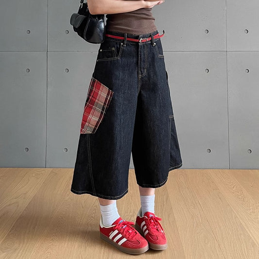 Women jeans retro cropped pants