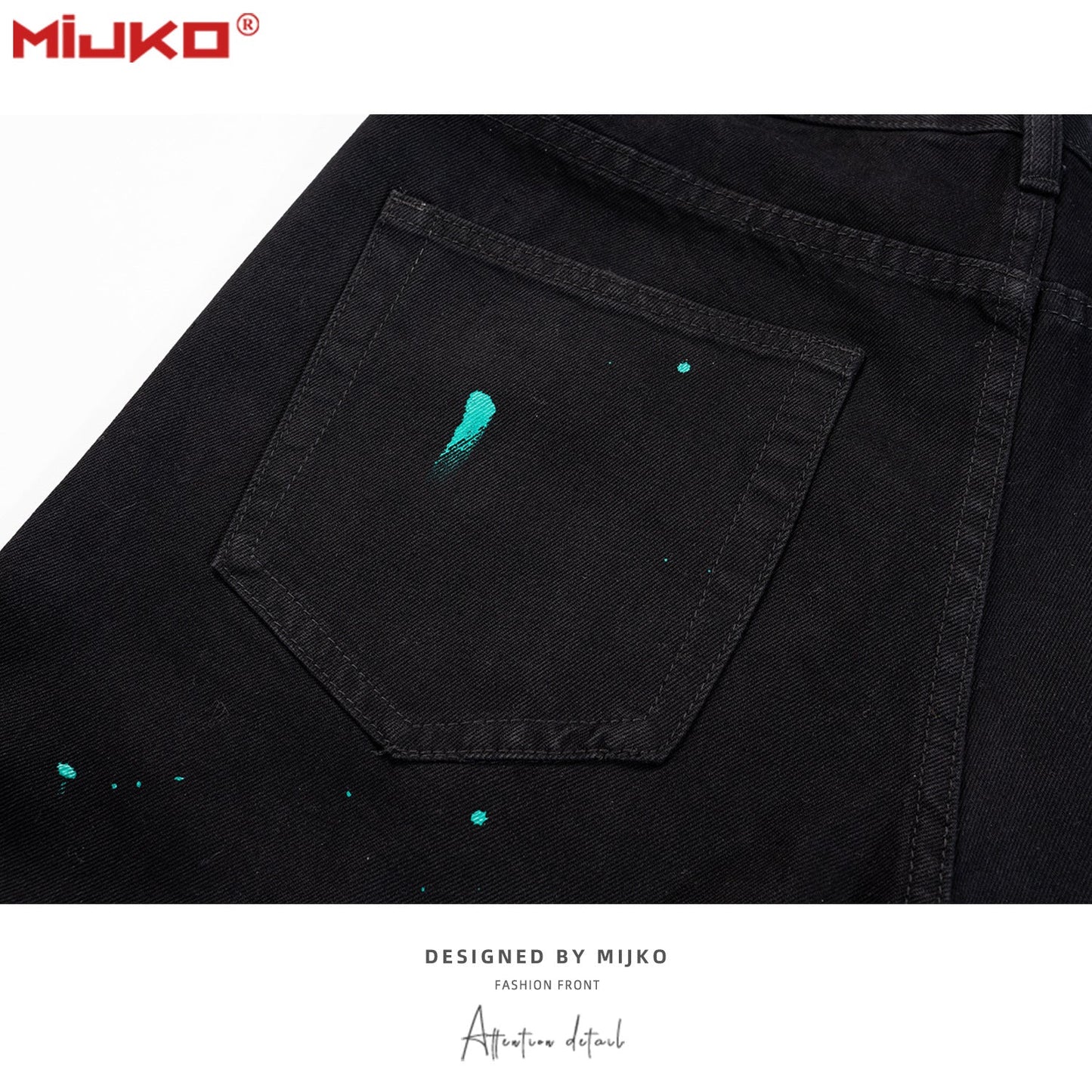 MIJKO Mens Vintage Slim-Fit Straight Jeans