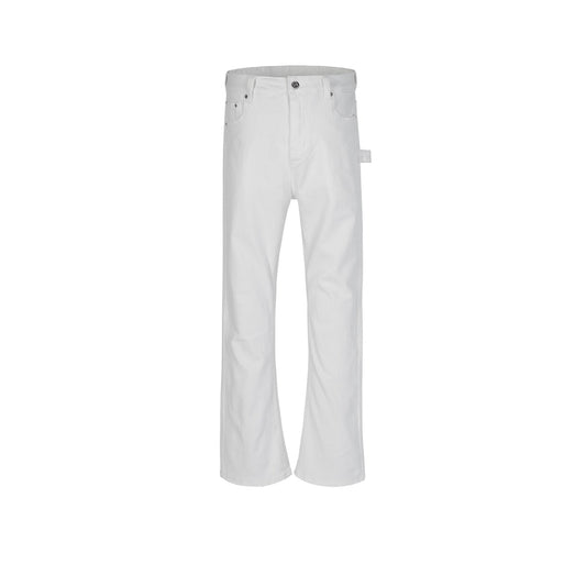 MIJKO Men Vintage Pants MIJKO Women's Trousers Black and White Slim-Fit Elastic Jeans