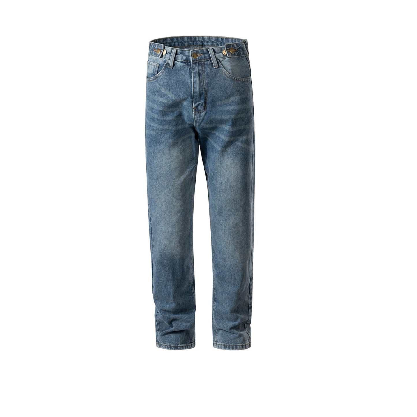 MIJKO Mens Vintage Pants Make Old Button-up Jeans