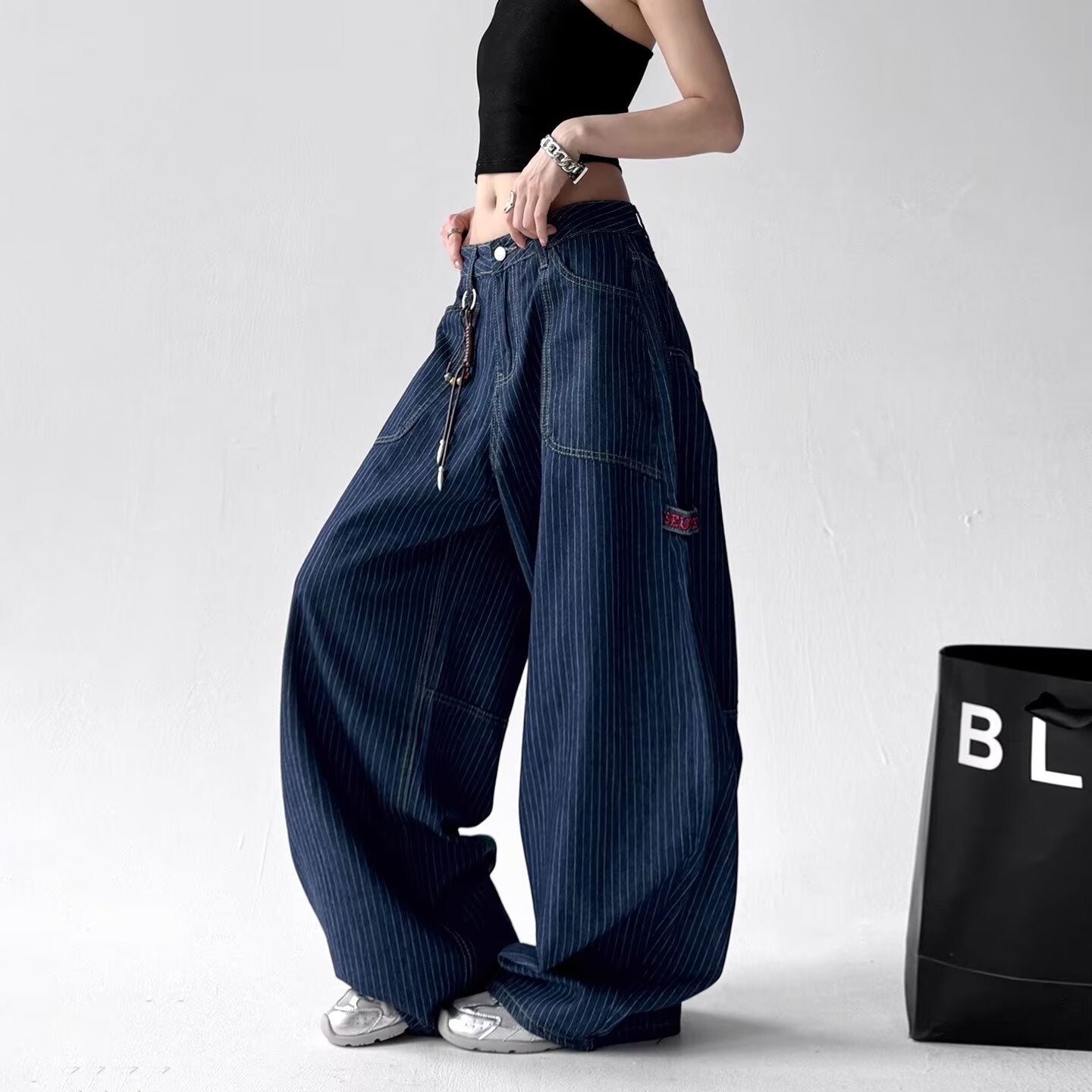 Women jeans vertical stripesjeans women
