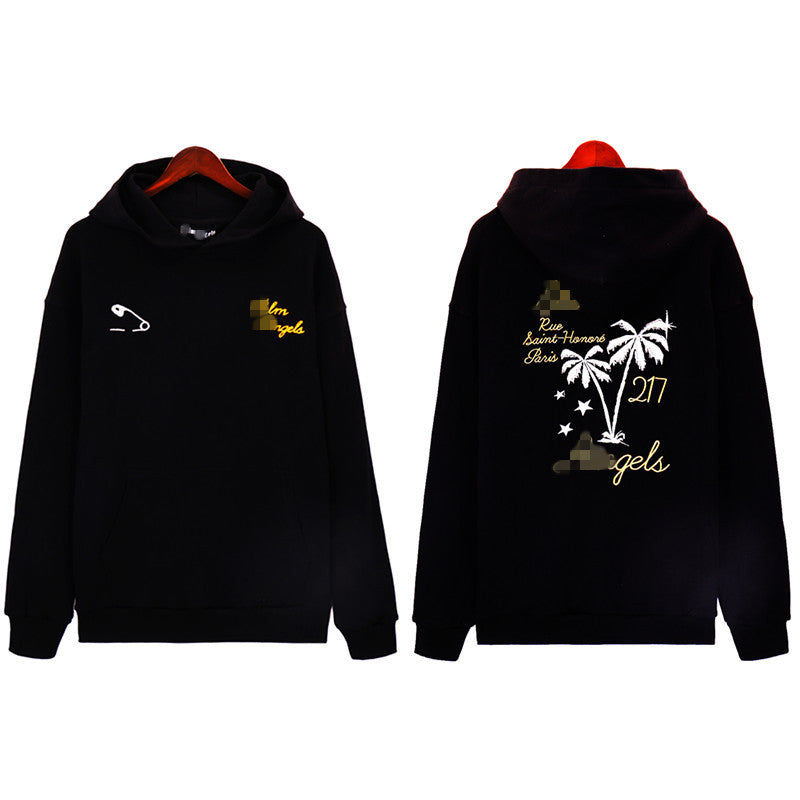 Palm Angels Hoodie Coconut Tree Pin Embroidered Hooded Sweater
