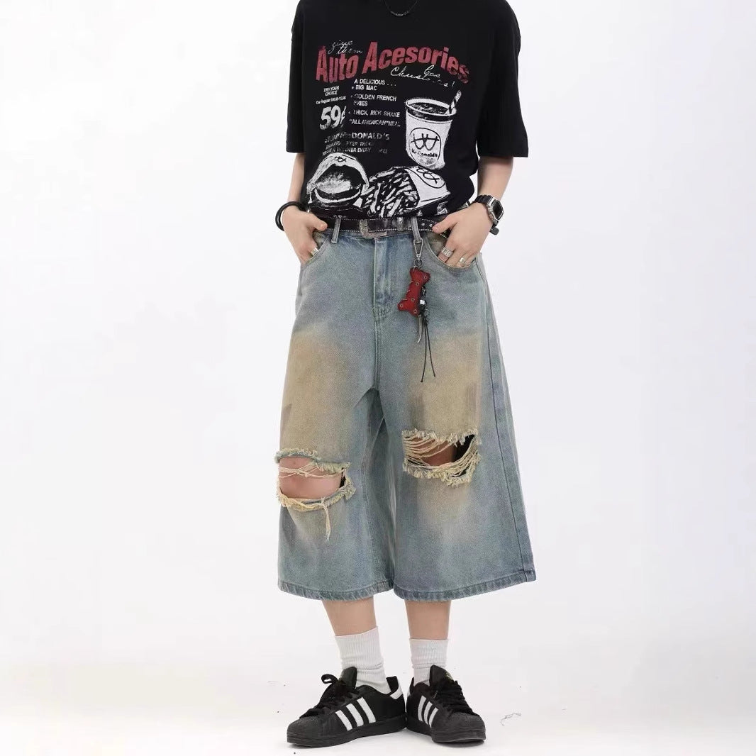 Women jeans summer ripped looseretro