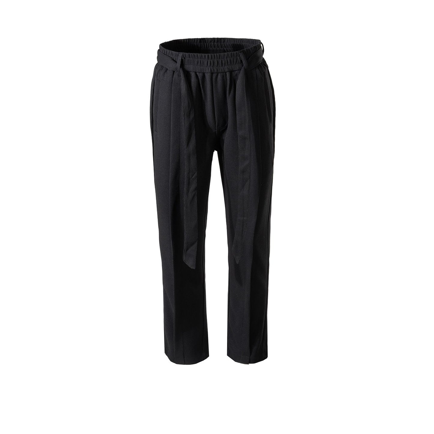 MIJKO Men Vintage Pants Straight Track Pants with Belt