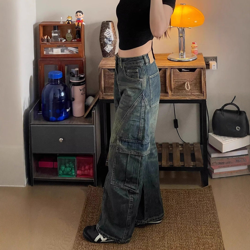 Women jeans loose washed