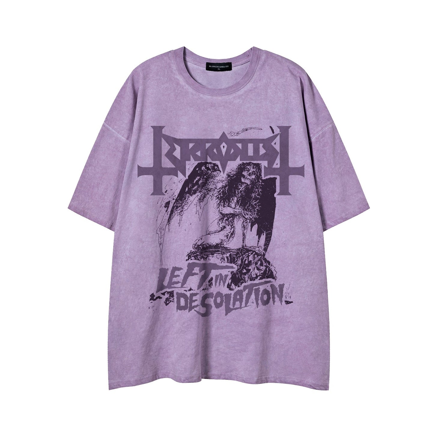 Unisex T-shirts Street Wash Old Character Summer Short Sleeve T-Shirts