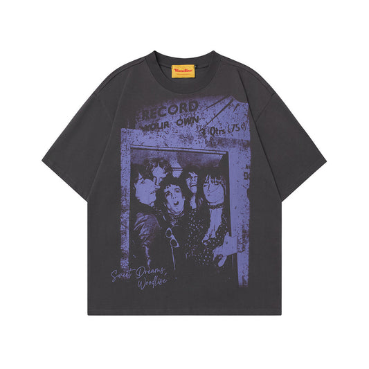 Unisex T-shirts Summer Color Figure Shadow Men's Loose Short Sleeve T-Shirt