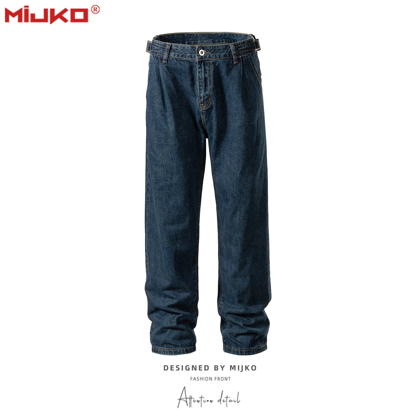 MIJKO Mens Vintage Pants Unisex Straight-leg Pants