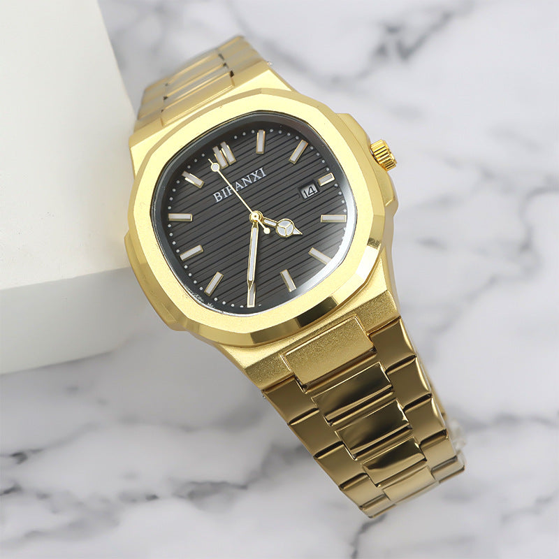 Men's Watches Steel Strap Quartz Watch Waterproof Butterfly Buckle Alloy Watch Watch