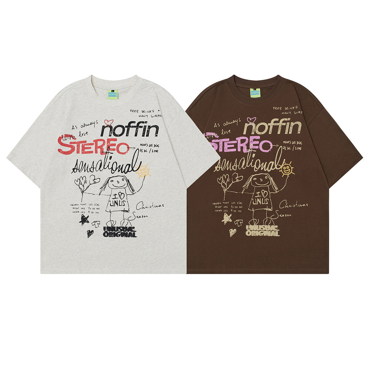 Unisex T-shirts Summer Painting Cartoon Men's Loose Short Sleeve T-Shirt