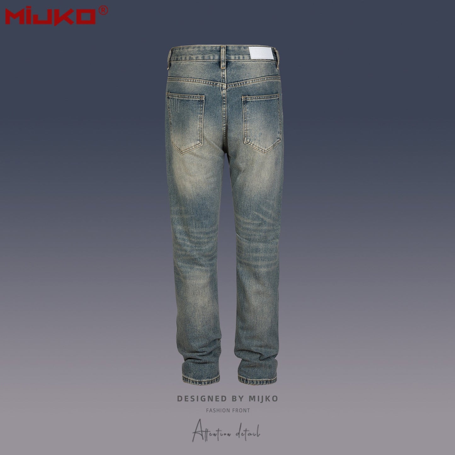 MIJKO Mens Vintage Pants Distressed Jeans