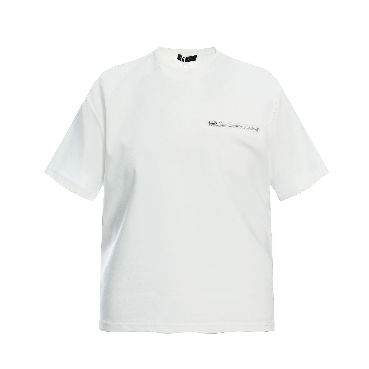 Unisex T-shirts Zipper Design Loose Simple High-end T-shirt