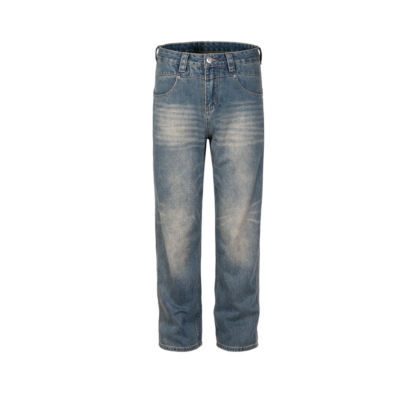 MIJKO Men Vintage Pants MIJKO Washing Water Old Rock Trousers Men's and Women's Denim