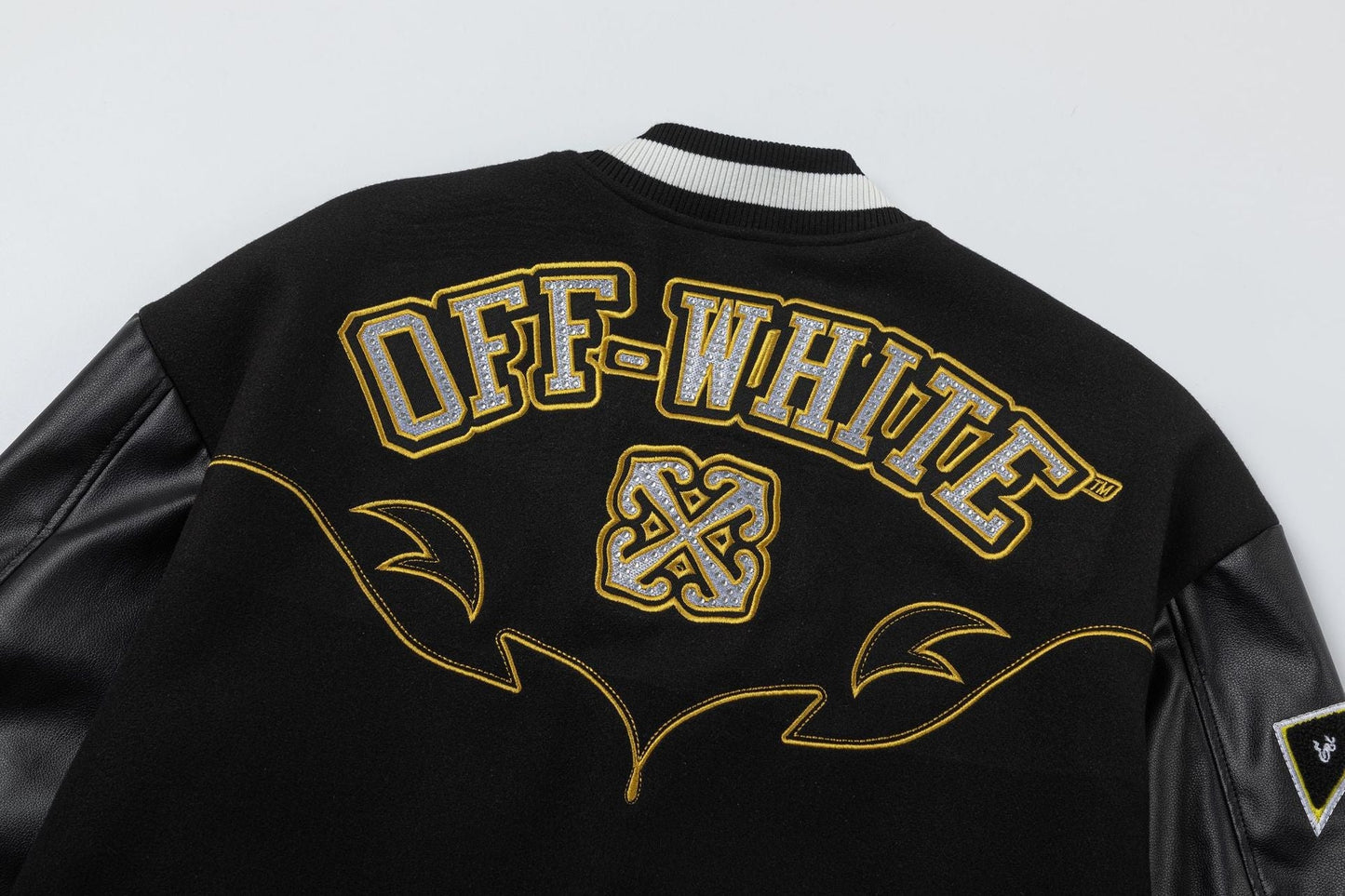 Off White Jacket Spring and Autumn OW Hot Diamond Letter Pattern Baseball Jacket Jacket