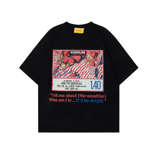 Unisex T-shirts Street Vintage Painting Pattern Men's Loose Short Sleeve T-Shirt