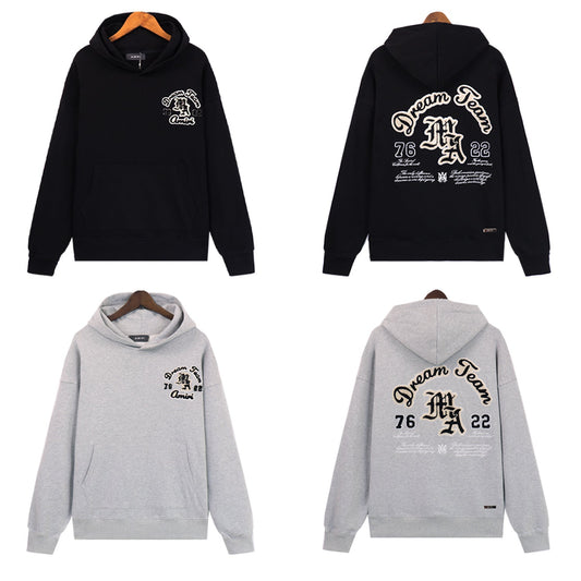 Amiri Hoodie AMI Letter Pullover Hooded Sweater Men and Women