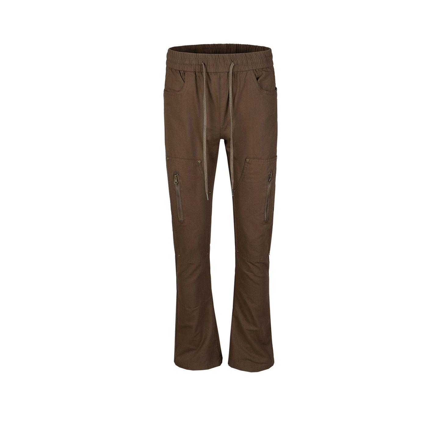 MIJKO Mens Vintage Pants MIJKO Splicing Flared Trousers Casual Pants