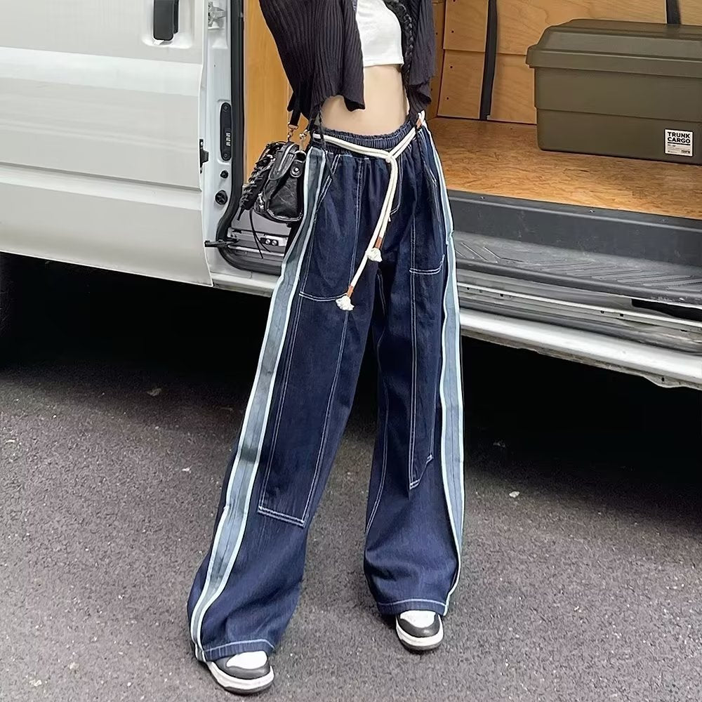 Women jeans hong kong style hemp rope women's clothing