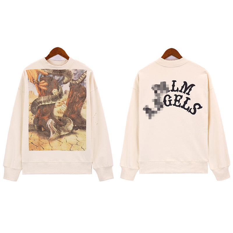 Palm Angle Sweatshirt Art Oil Painting Print Long Sleeve Crew Neck Sweater