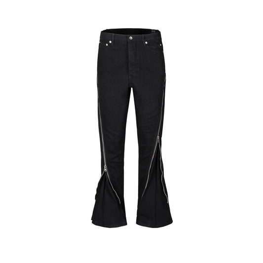 MIJKO Men's Vintage Pants MIJKO Men's Women's Autumn and Winter Pants Zipper Jeans