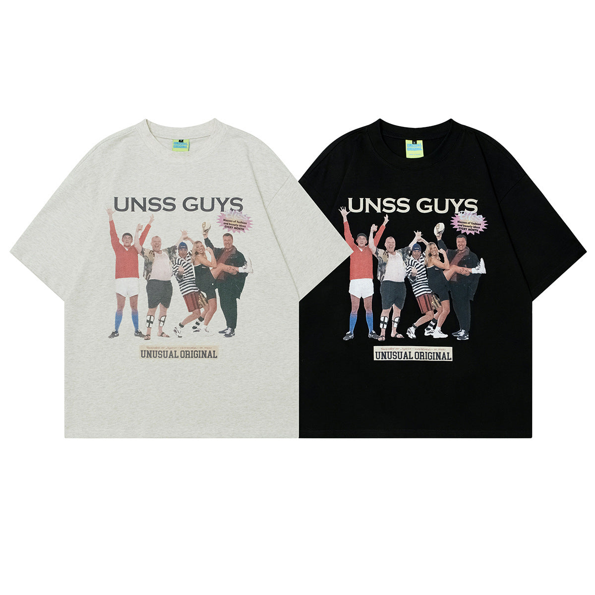 Unisex T-shirts Summer Painting Figure Men's Loose Short Sleeve T-Shirt