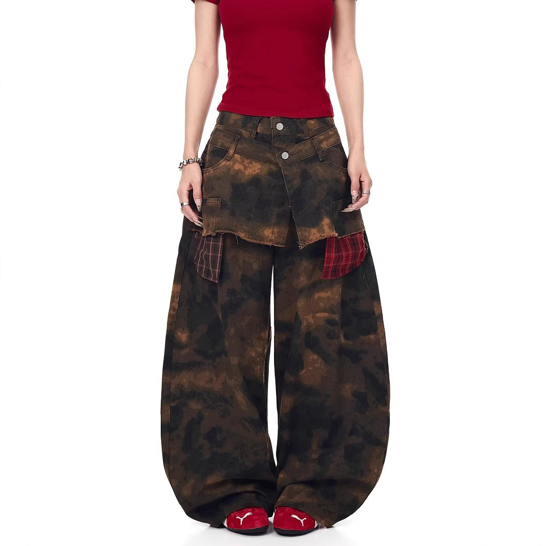Women jeans high waist loose wide leg pants