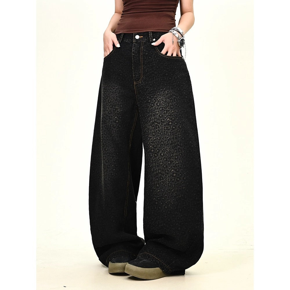 Women jeans leopard print jeans women loose