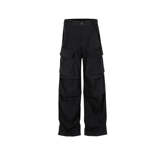 MIJKO Men's Vintage Pants MIJKO Men's Pocket Pants Straight Casual Pants