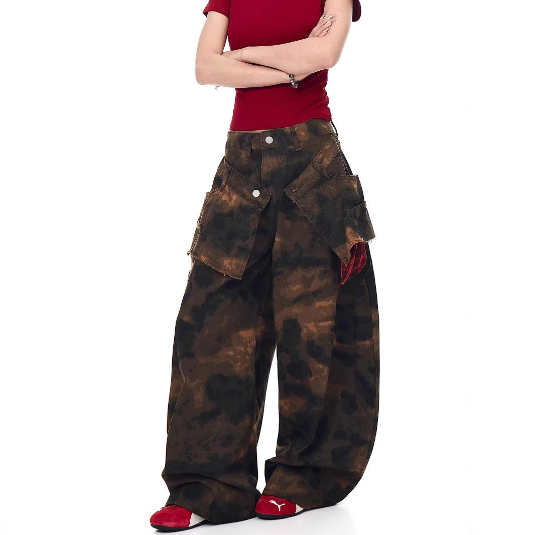 Women jeans high waist loose wide leg pants