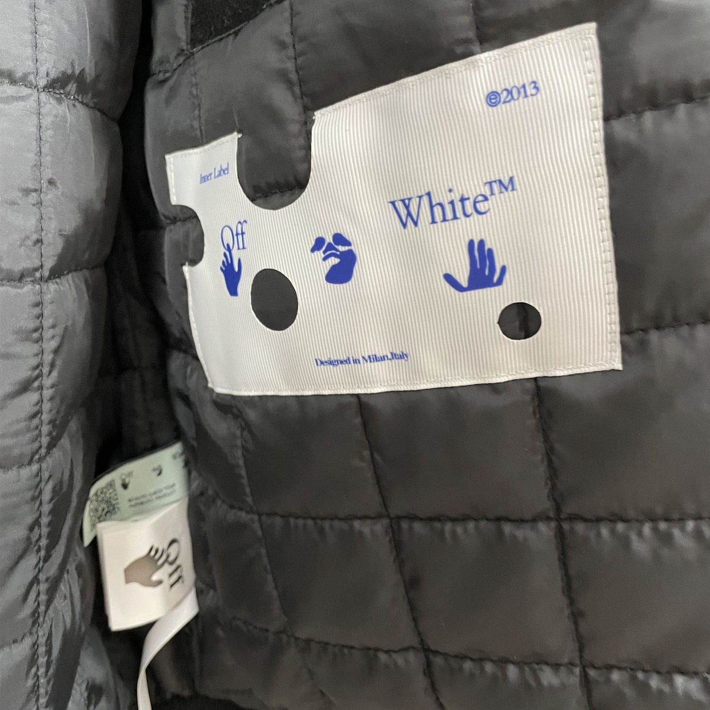 Off White Jacket Autumn/Winter OW Heavy Industries Cartoon Pattern Embroidered Woolen Jacket