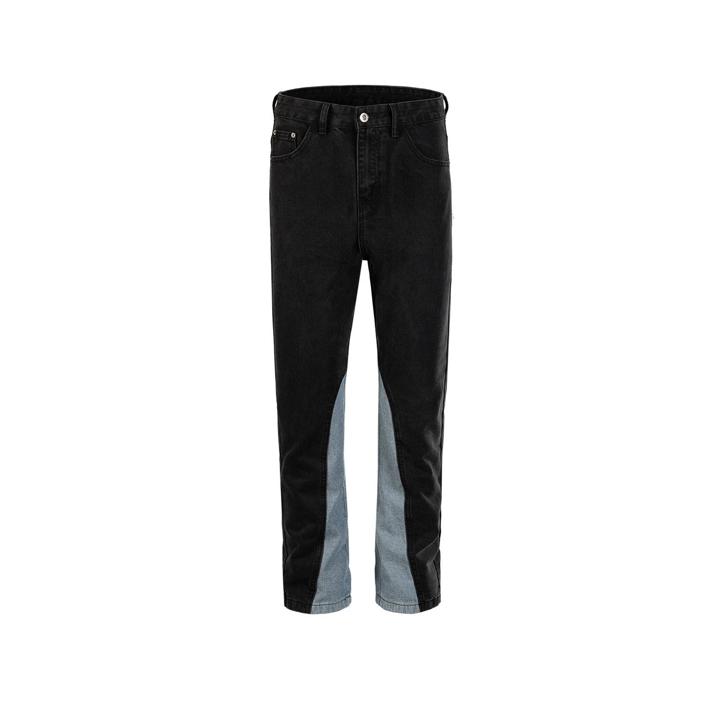 MIJKO Men's Vintage Pants MIJKO Men's Women's Contrast Splicing Trousers Slim-Fit Jeans