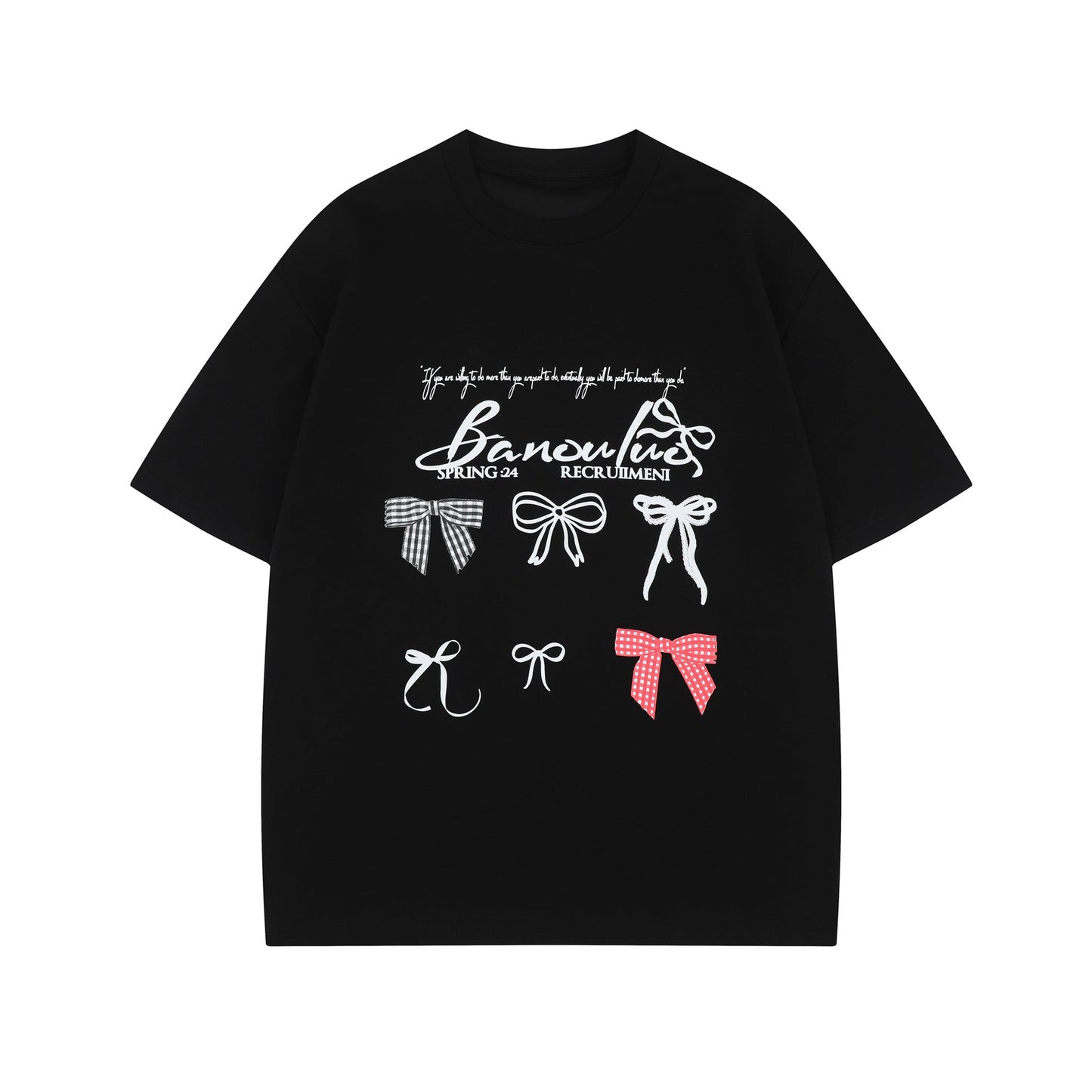 Unisex T-shirts Premium Bow Pattern Design Loose T-Shirt