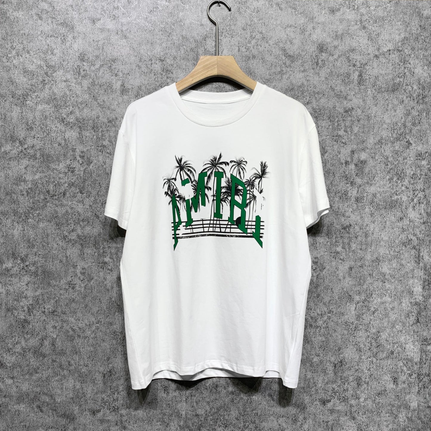 Amiri T Shirt Coconut Tree Beach Casual Round Neck