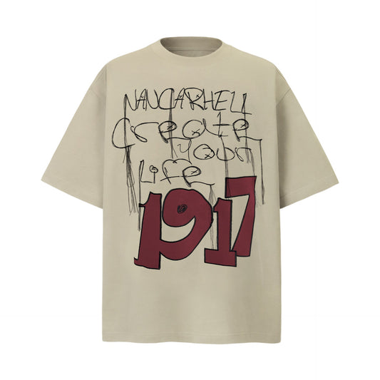 Unisex T-shirts Summer Letter Pattern Vintage Men's Short Sleeve T-Shirt