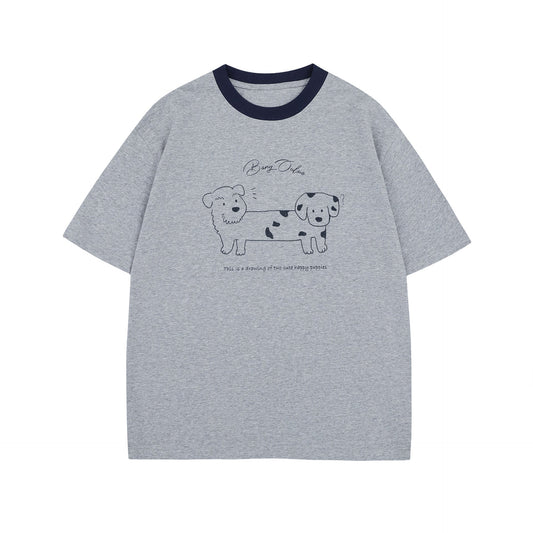 Unisex T-shirts High Sense Fun Cartoon Pattern Design T-Shirt