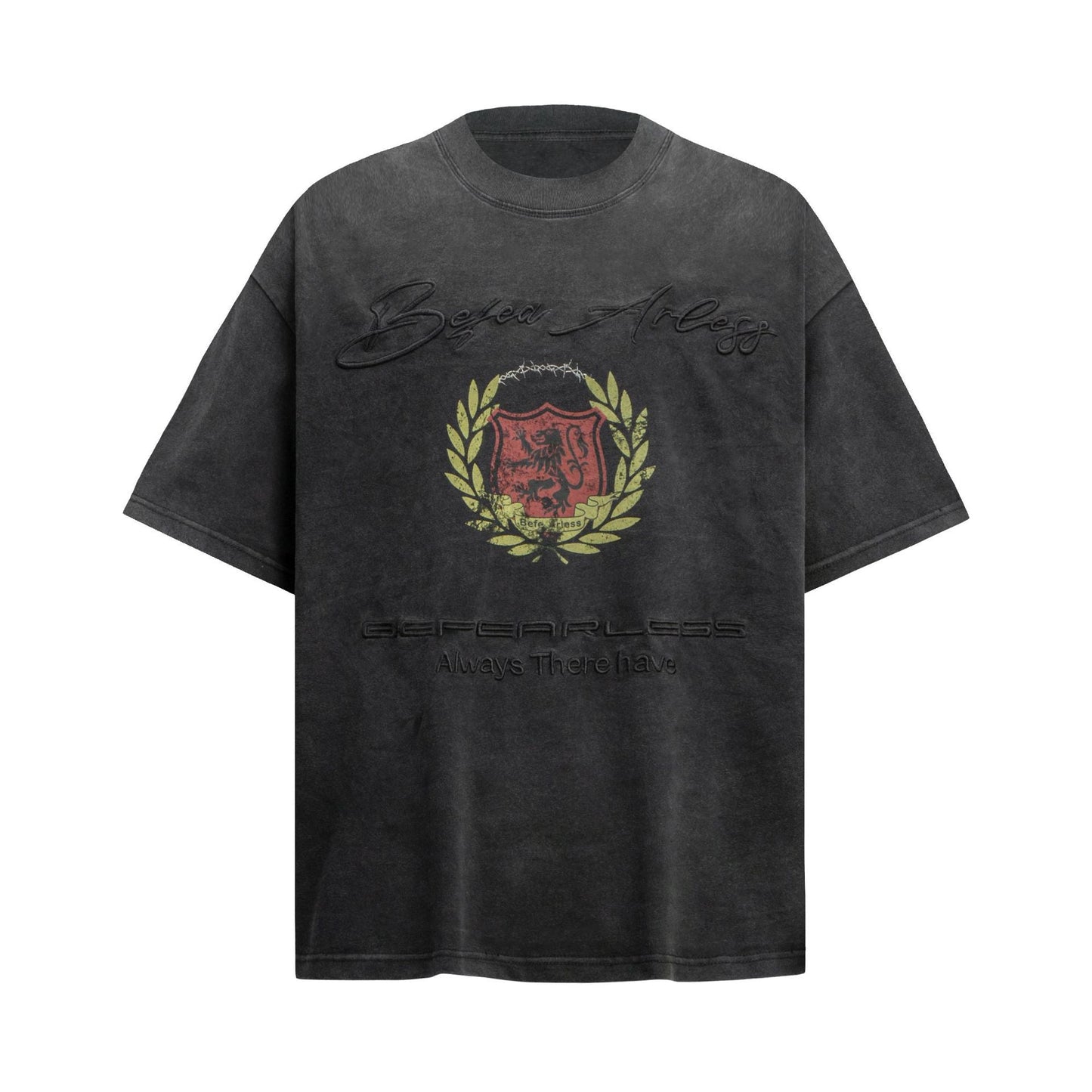 Unisex T-shirts Summer Letter Embroidery Men's Loose Short Sleeve T-Shirt