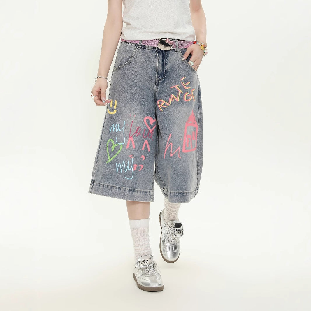 Women jeans summerloose cropped pants