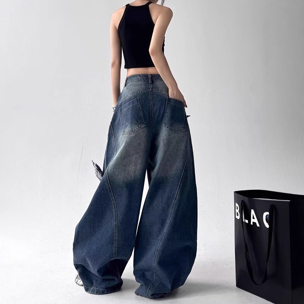 Women's Jeans Star Jeans Women's Loose Straight Wide Leg Pants
