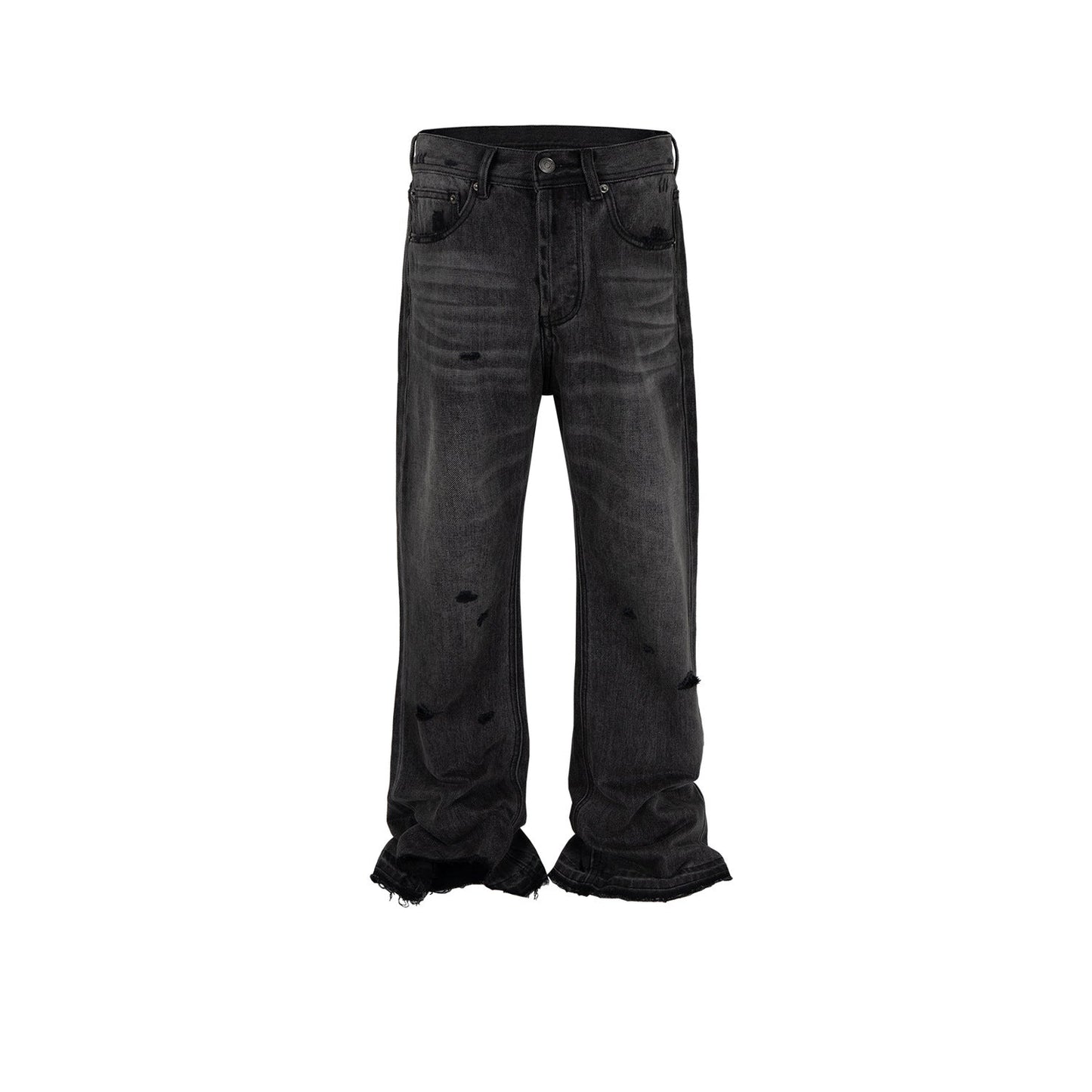 MIJKO Men's Vintage Pants MIJKO Men's Women's Old Pussy Beard Pants Long Pants Slight Pull Jeans