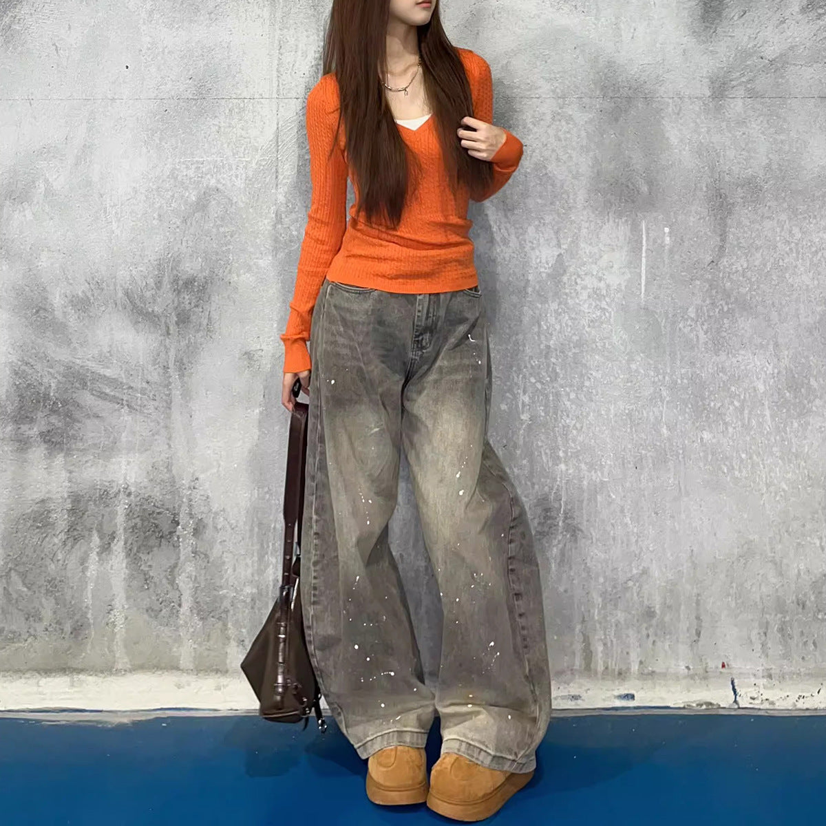 Women jeans retrohigh waist