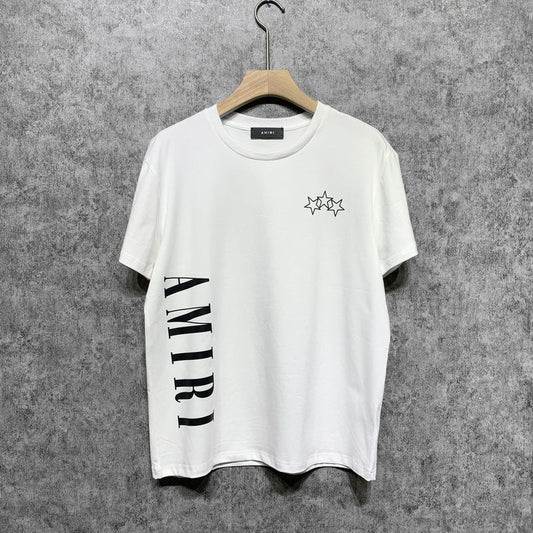 Amiri T Shirt Five-Star Letter Print Casual Round Neck