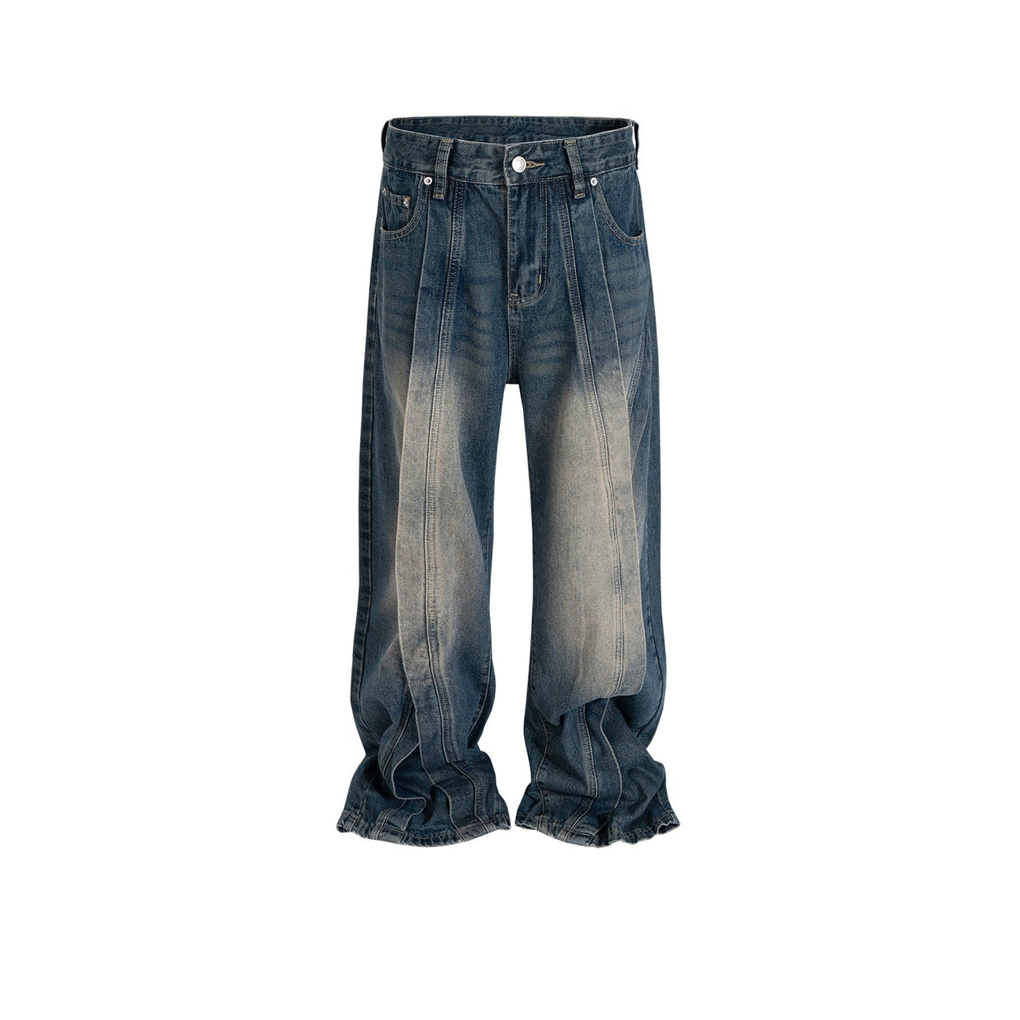 MIJKO Men's Vintage Pants MIJKO Men's Women's Splicing Washed Old Jeans