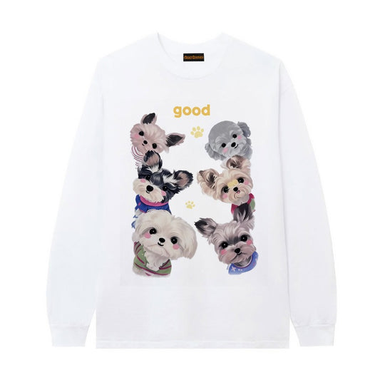 Drew house hoodie fall and winter d@ew schnauzer dog printing pattern round neck pulloverlong sleeves